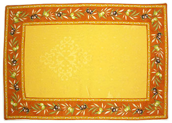Provence Jacquard tea mat (olives. terracotta x orange) - Click Image to Close